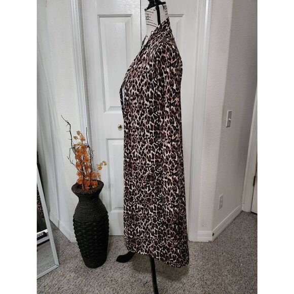 Cheetah Print Bathing Suit Cover Up Or Looks Great With Leggings Size L - Picture 3 of 6